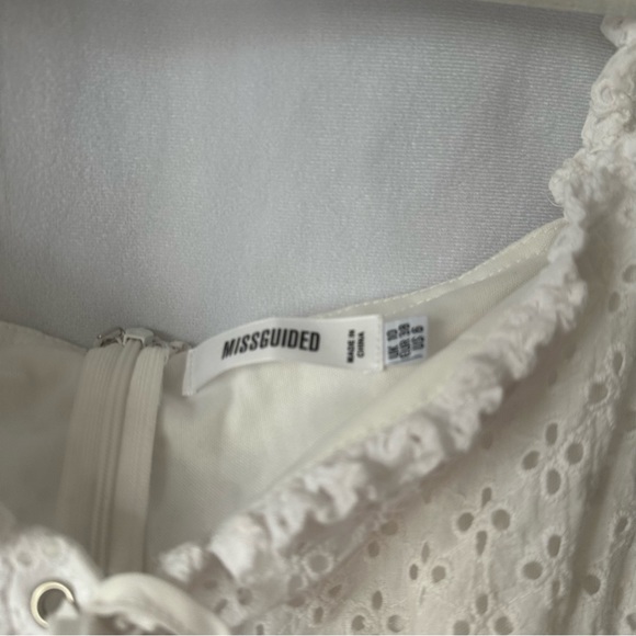 Missguided Eyelet Cotton Romper White Size 6 - Picture 2 of 12